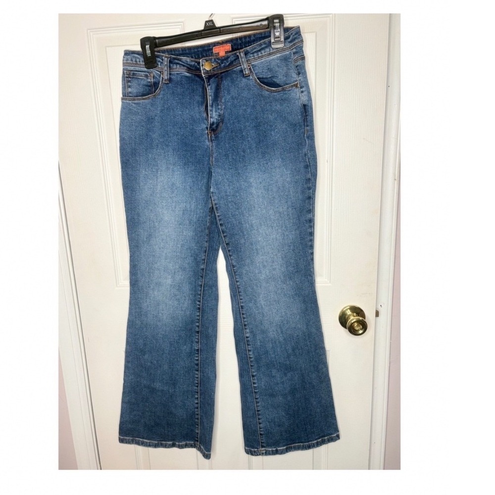 ModCloth Jeans Wide Leg Medium Wash Blue Denim Retro Boho Large